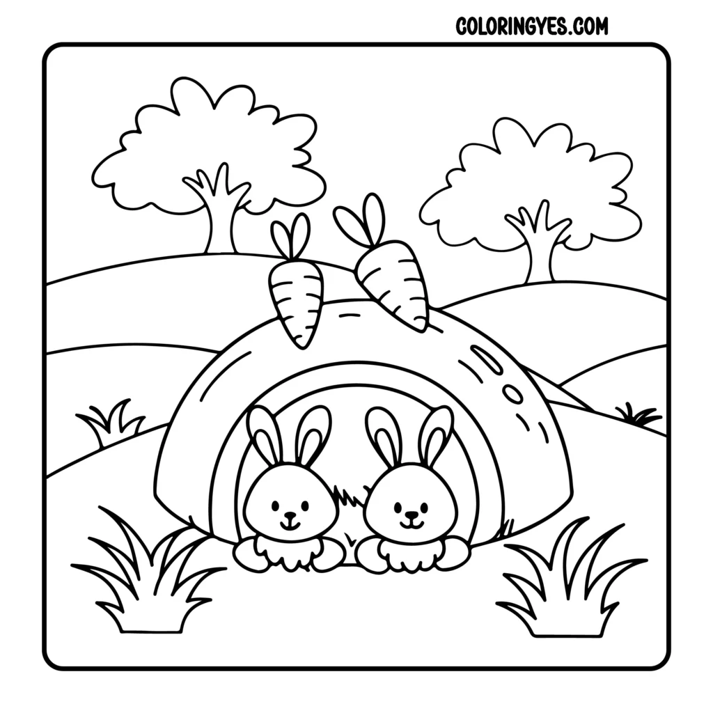 A simple spring scene with a bunny