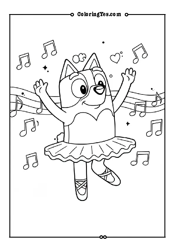 Bingo dancing in a ballerina outfit
