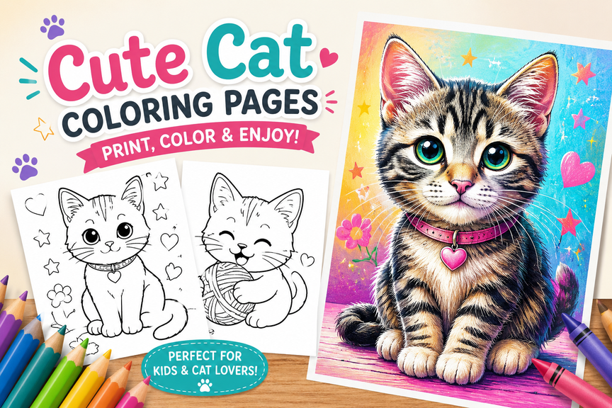 Cat coloring pages