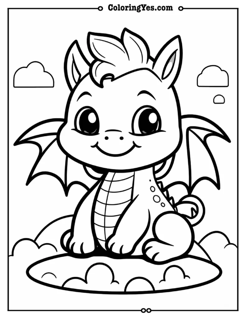 Cute Dragon coloring pages