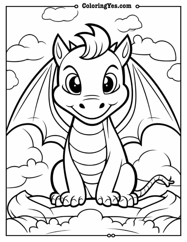 Funny Dragon coloring pages