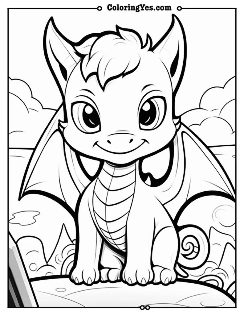 Dragon coloring picture
