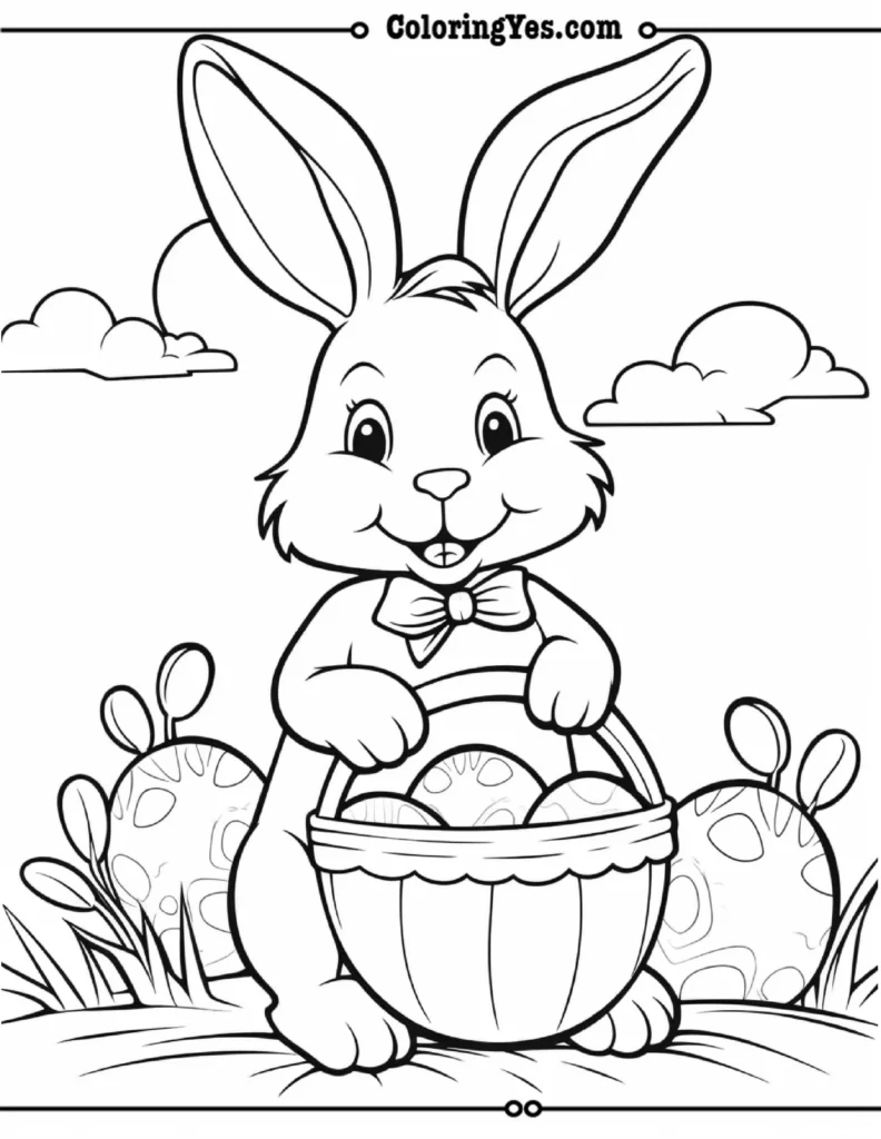 Happy Rabbit Easter coloring pages