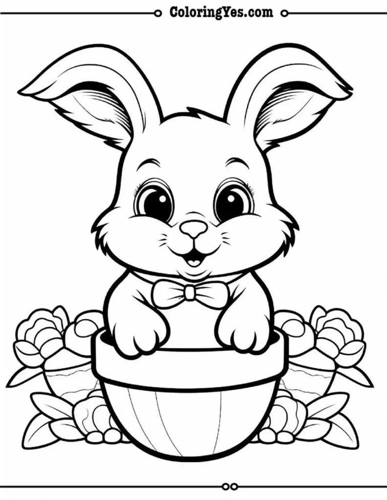 funny Bunny  kid coloring pages