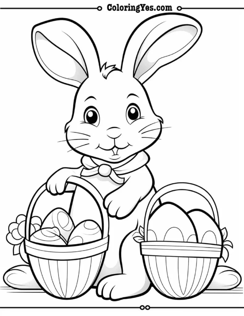 Eggs with Rabibt  coloring sheet