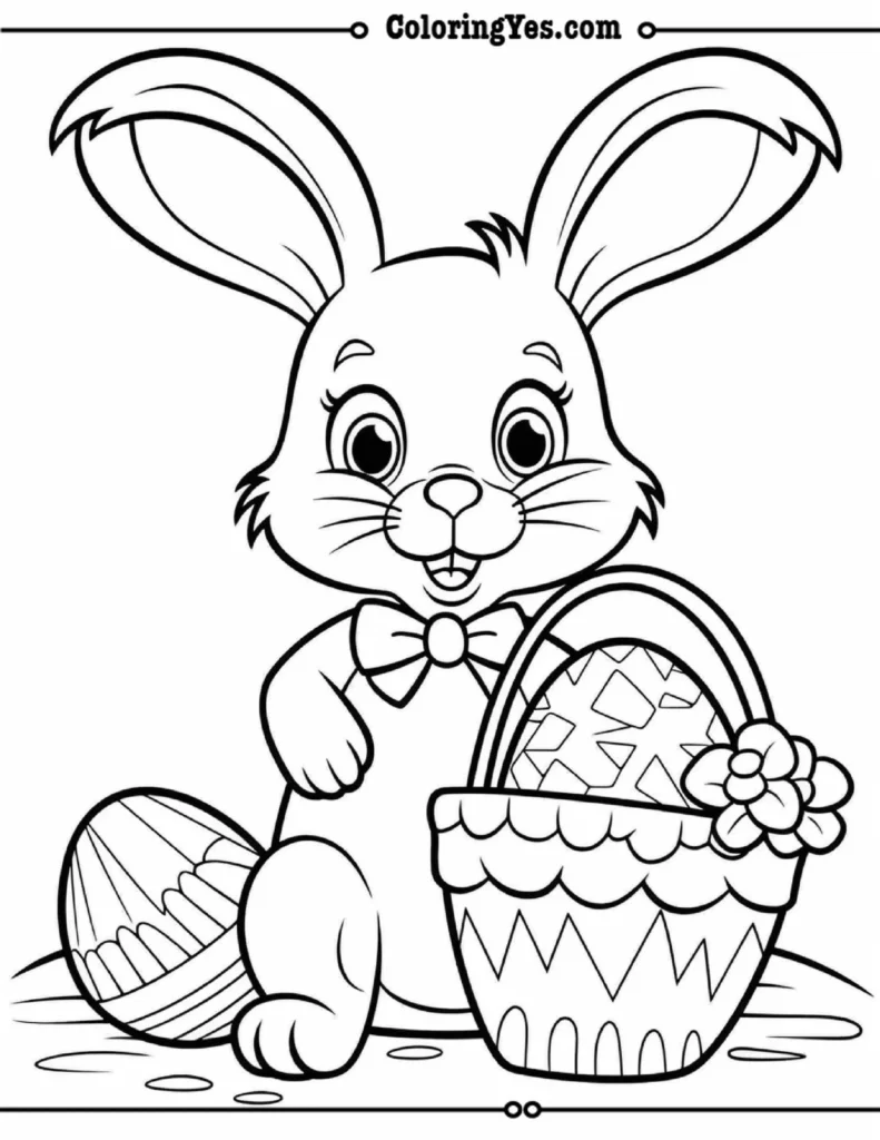 Bunny girl easter coloring pages