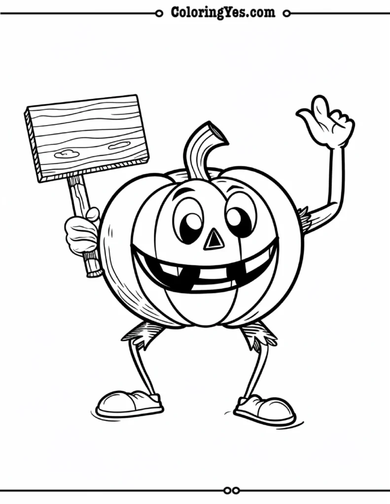 Funny Pumpkin Coloring Pages 