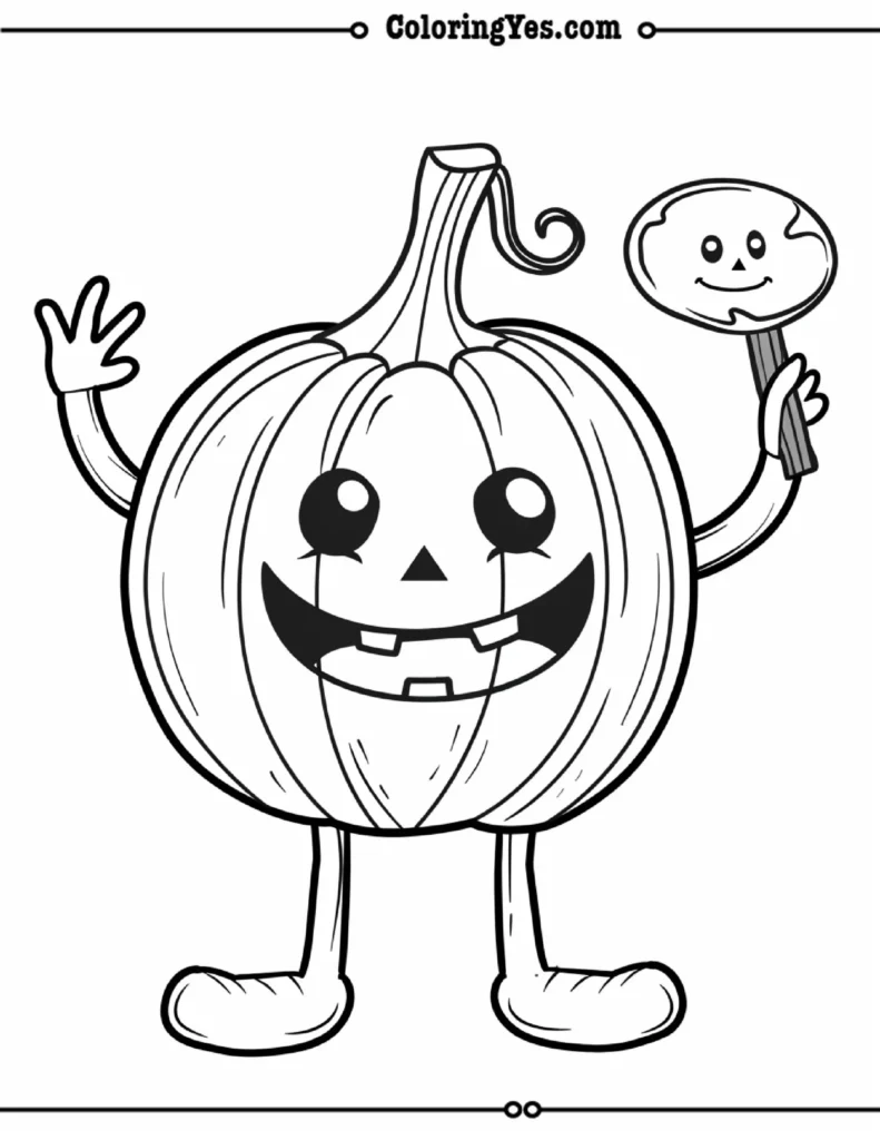 lollipop - Pumpkin Coloring Pages for kids
