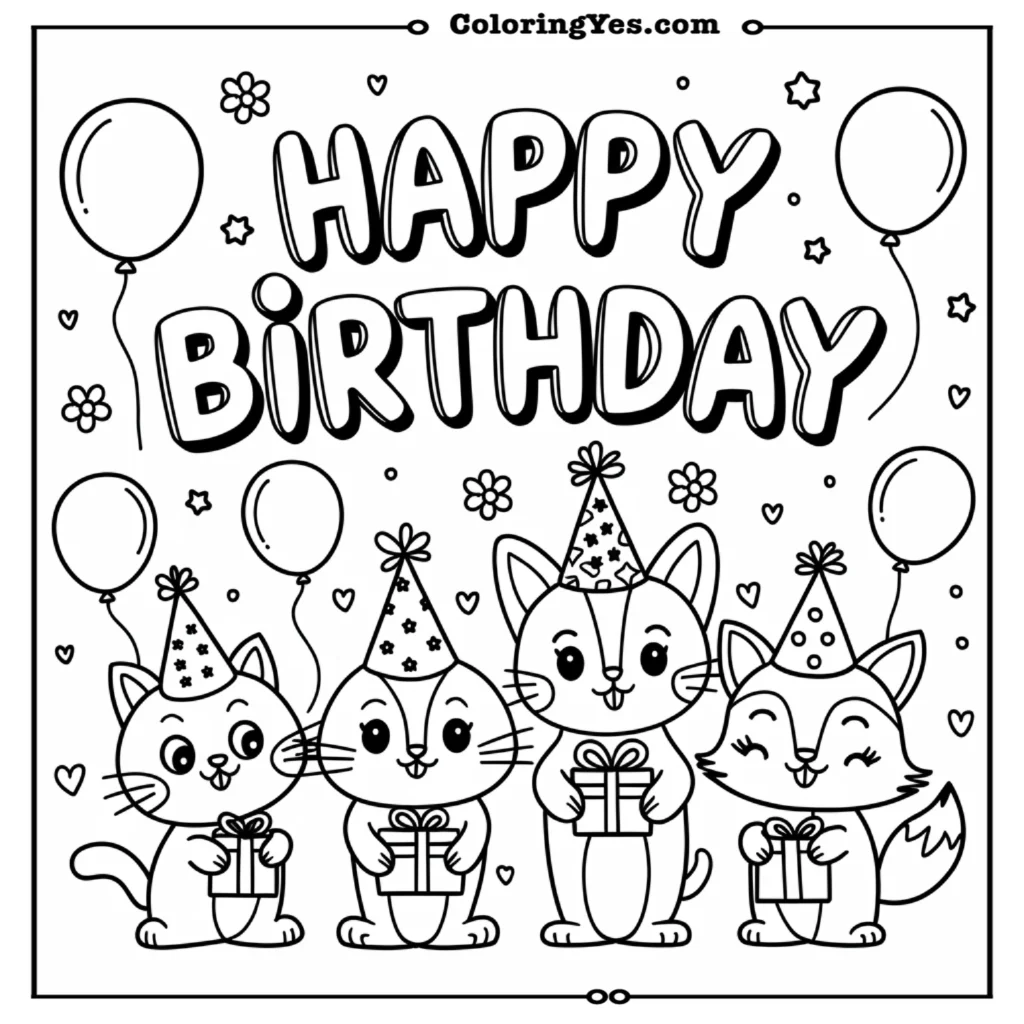 Happy Birthday coloring pages