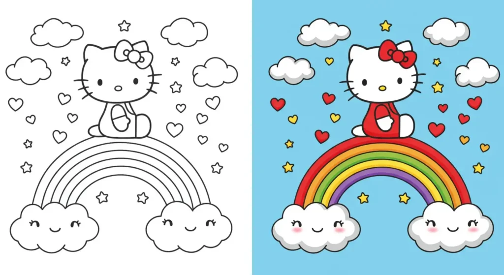Hello Kitty Coloring Pages