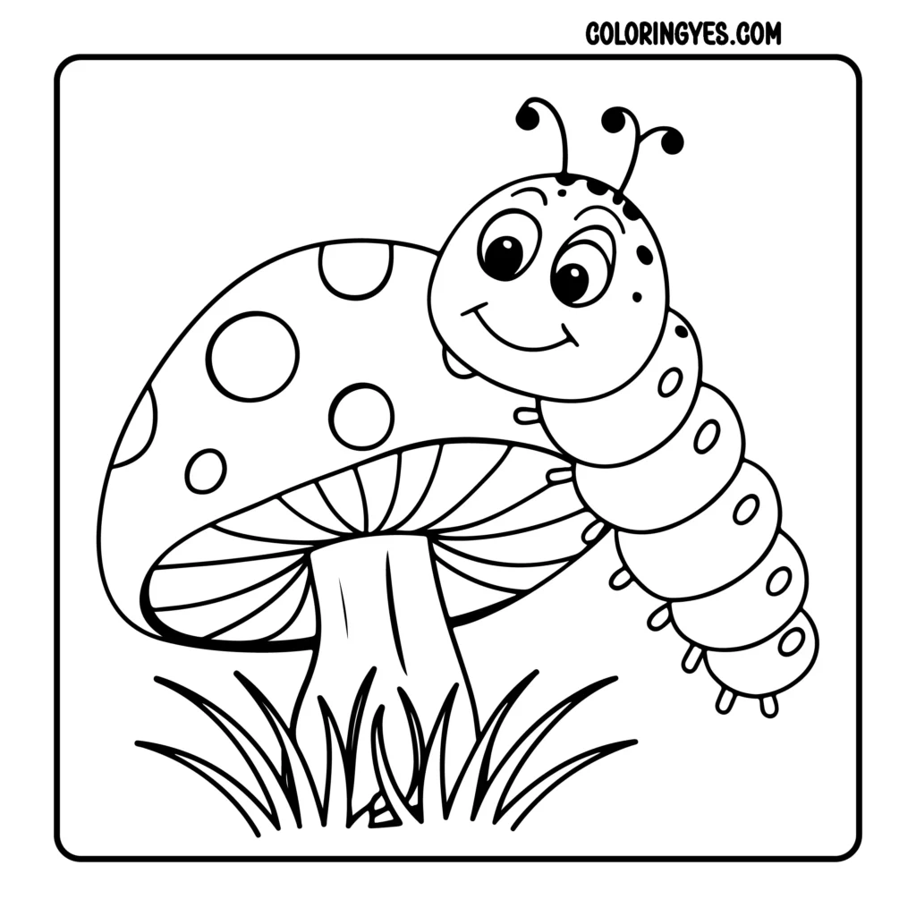 Mushroom spring Coloring Pages
