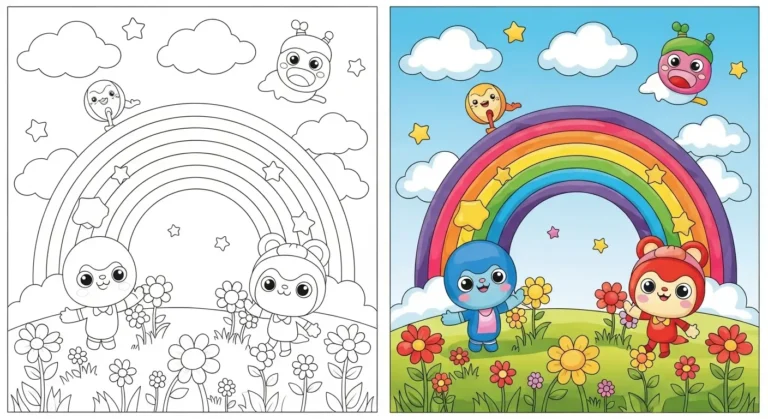 Rainbow Coloring pages