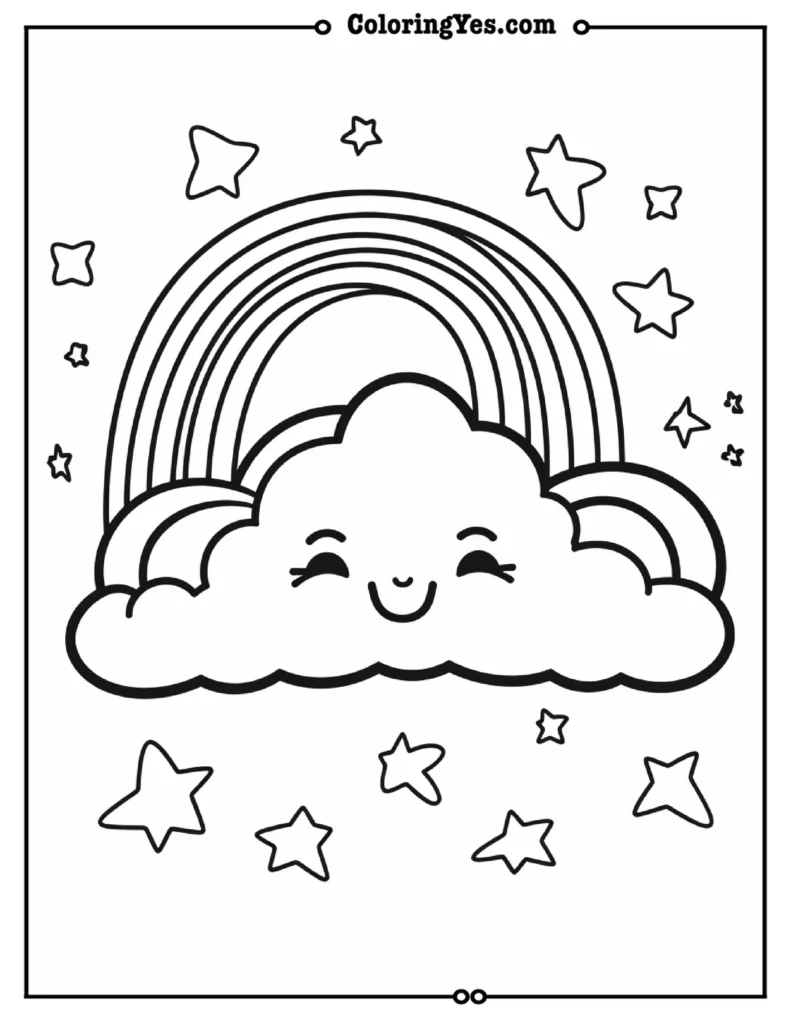Happy Rainbow coloring pages