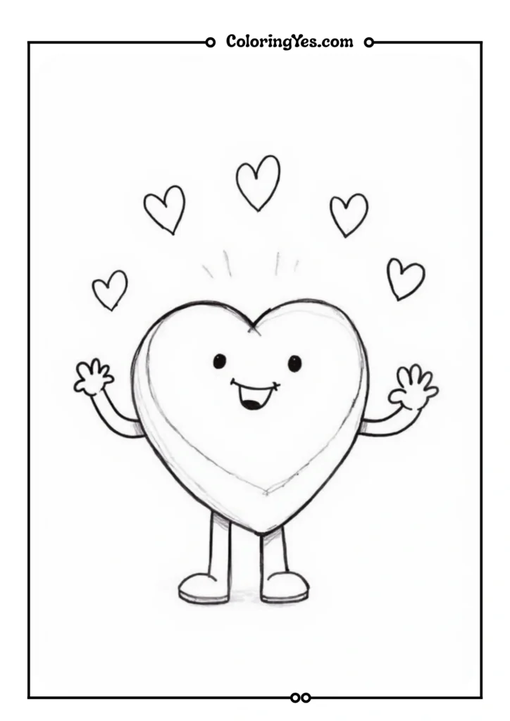 Smiling heart character