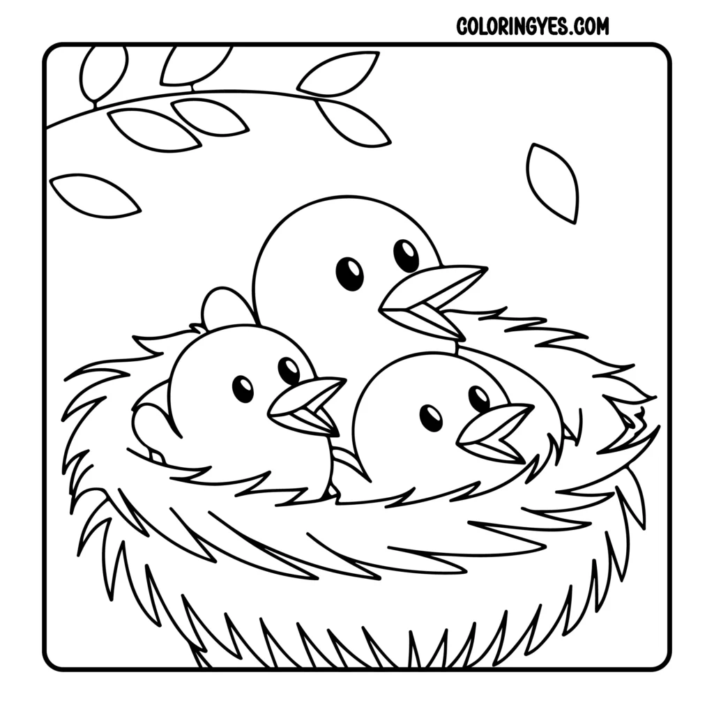 birds Spring coloring pages