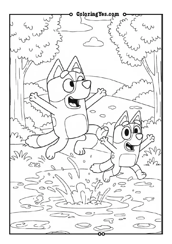 bluey and bingo jumping