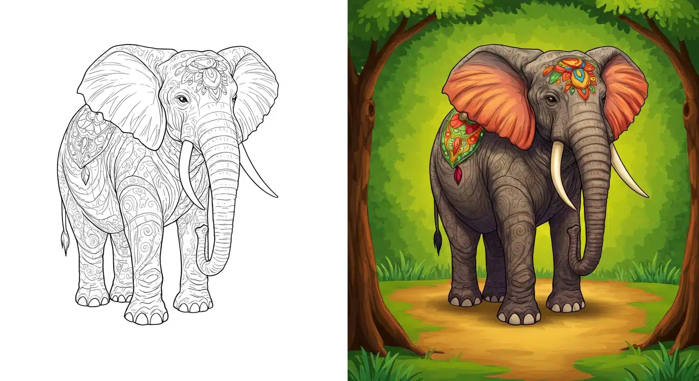 Elephant coloring pages