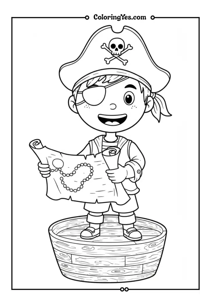 A pirate boy on a ship