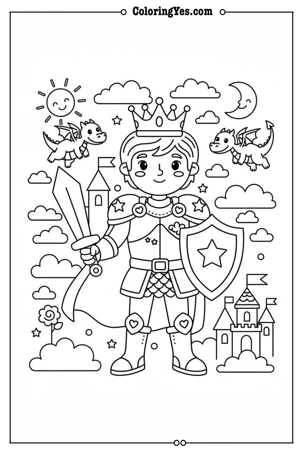 Brave Prince coloring pages-brave prince armor coloring-Coloringyes.com