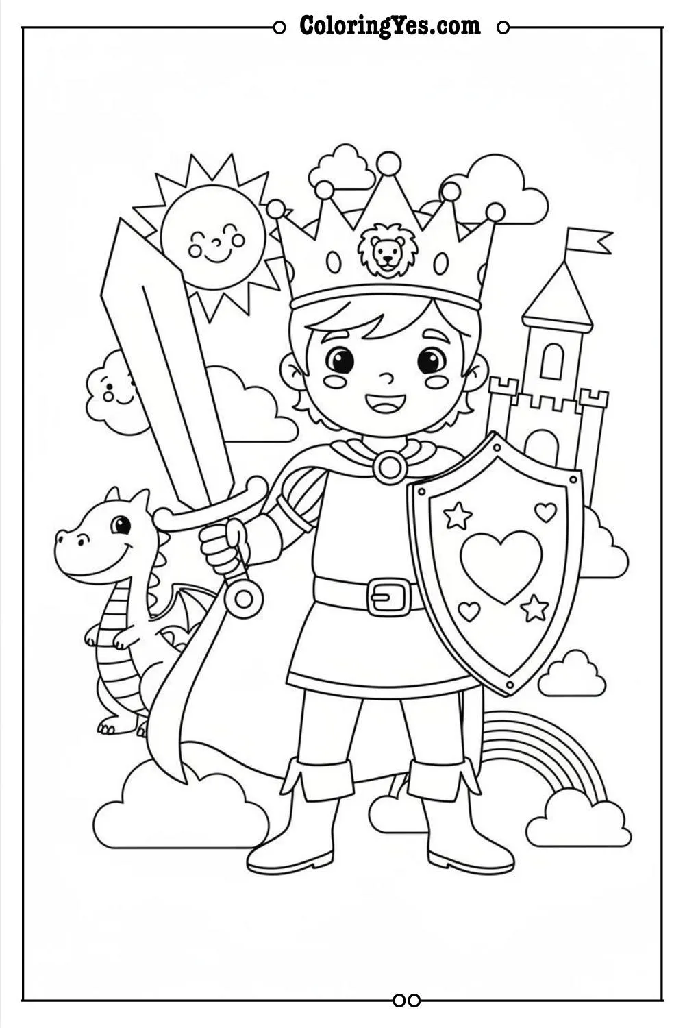 Brave Prince coloring pages-brave prince courage coloring-Coloringyes.com