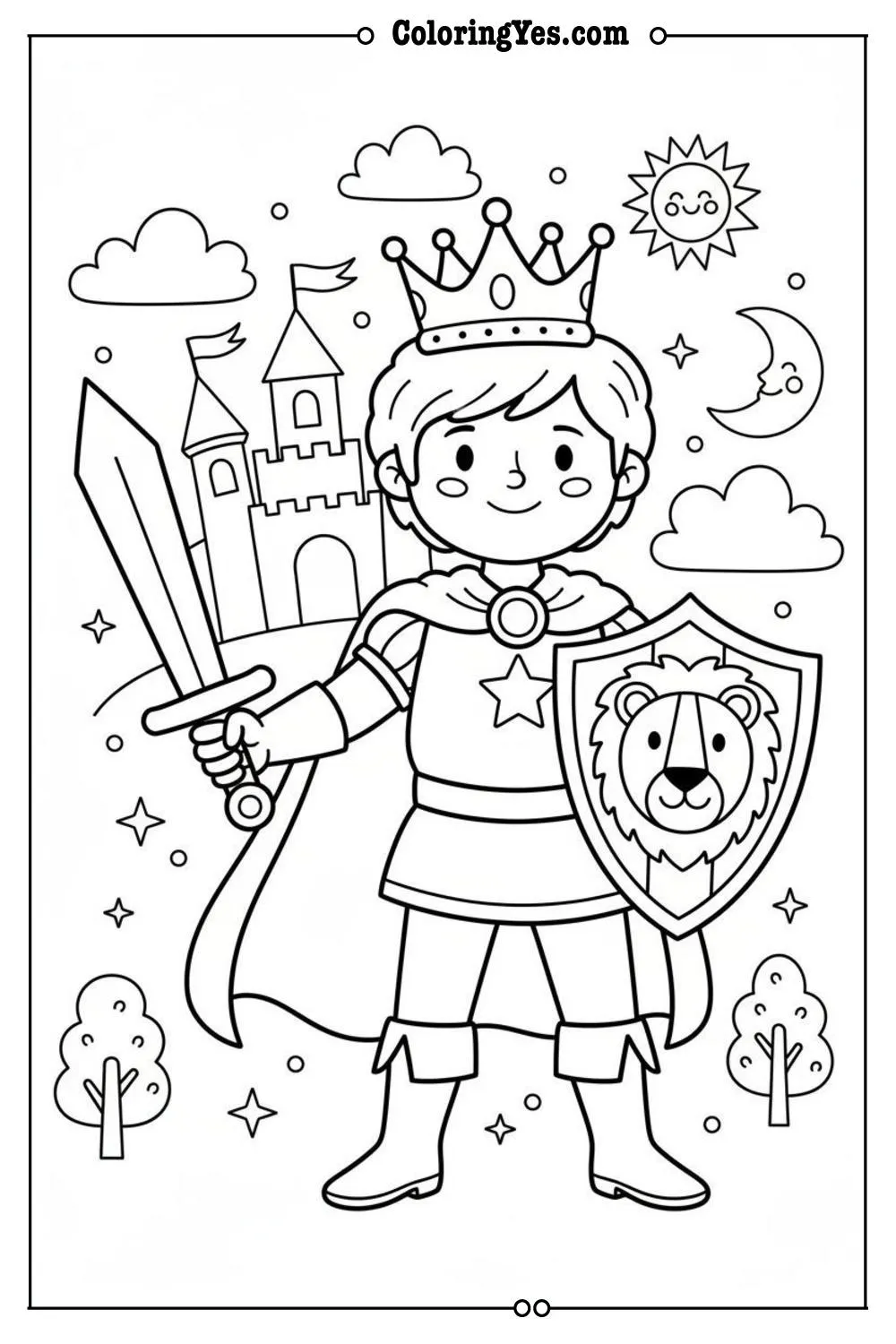 Brave Prince coloring pages-brave prince hero coloring-Coloringyes.com
