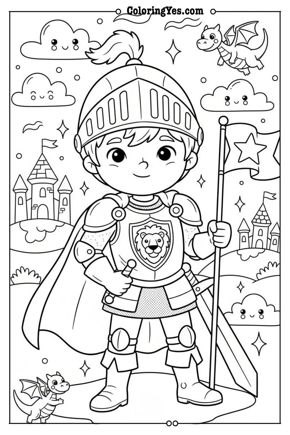 Brave Prince coloring pages-brave prince knight coloring-Coloringyes.com