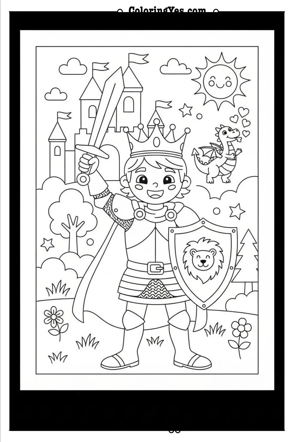 Brave Prince coloring pages-brave prince medieval coloring-Coloringyes.com