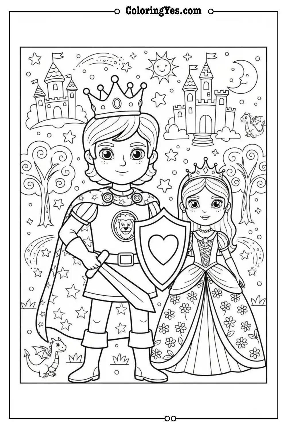 Brave Prince coloring pages-brave prince princess coloring-Coloringyes.com