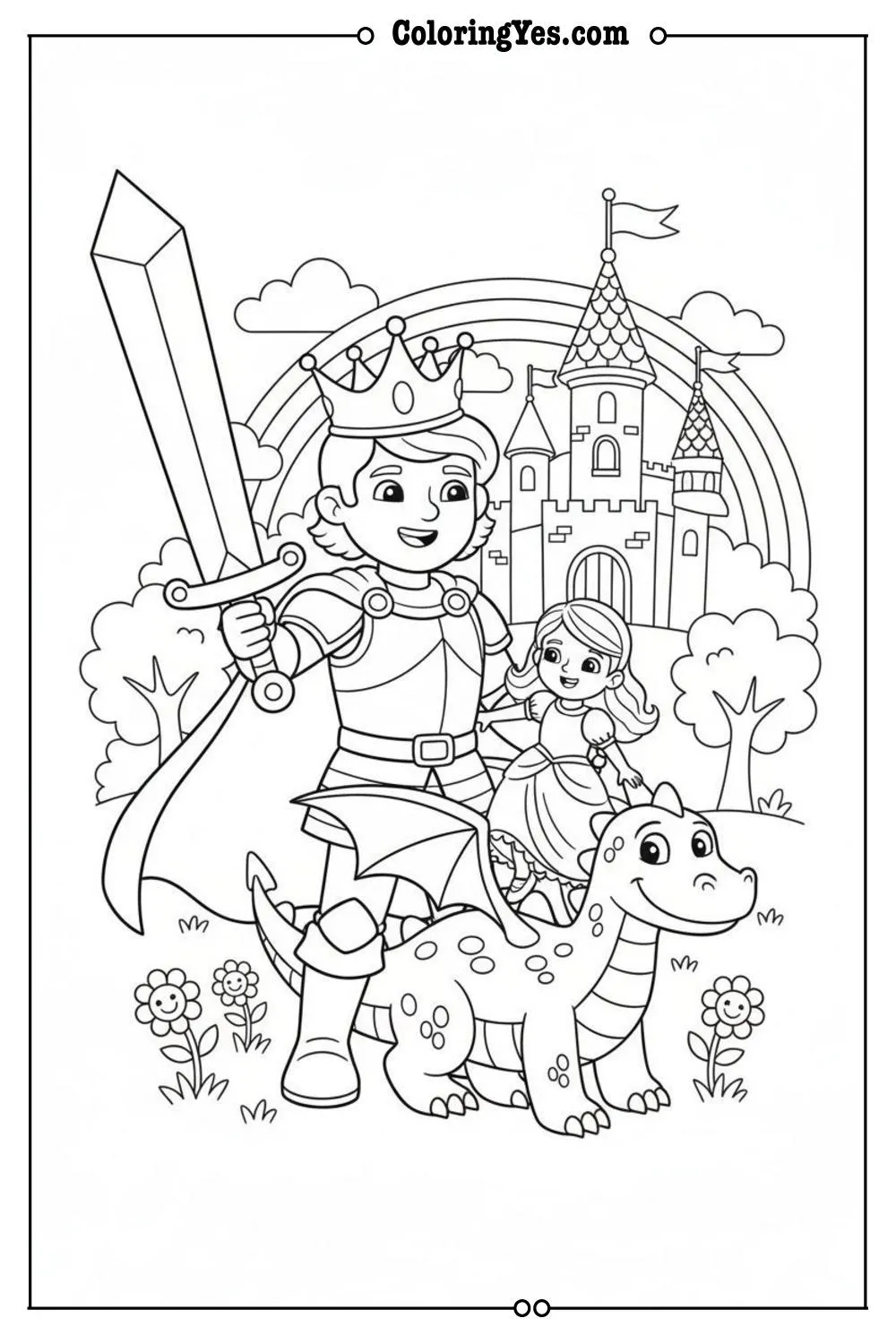 Brave Prince coloring pages-brave prince rescue coloring-Coloringyes.com