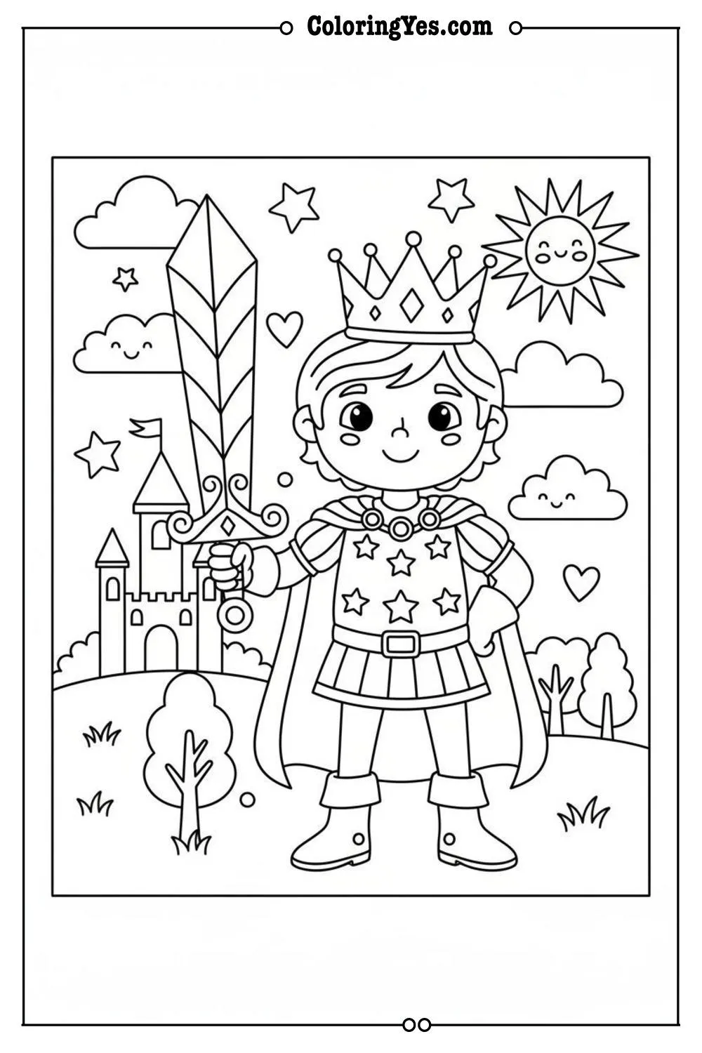 Brave Prince coloring pages-brave prince sword coloring-Coloringyes.com