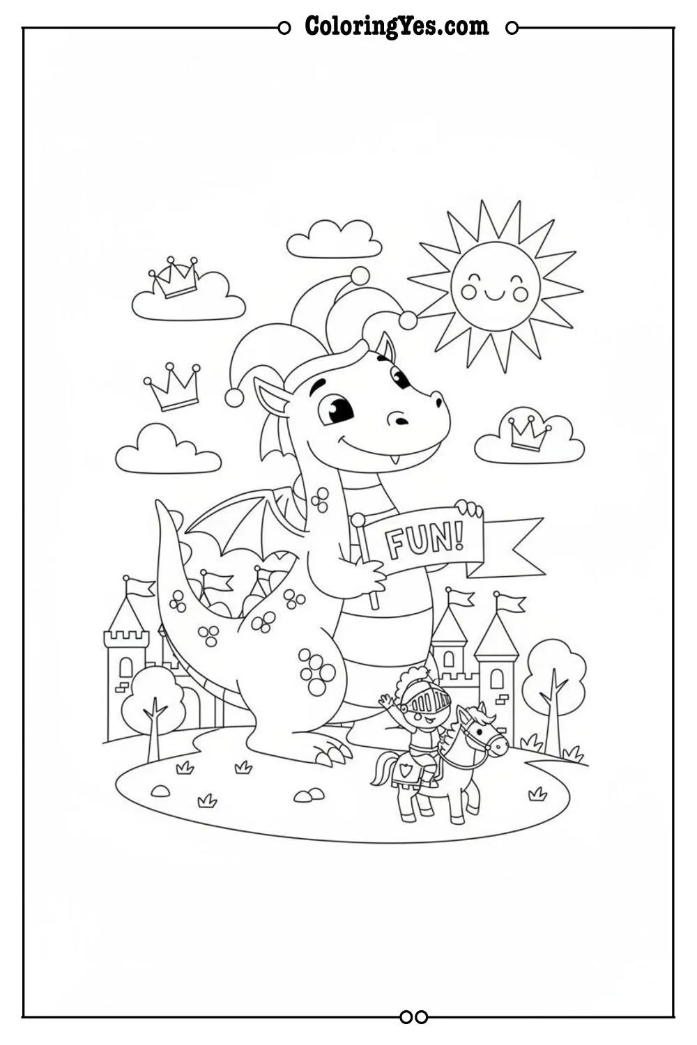 Castles and kingdoms coloring pages-castle courtyard coloring-Coloringyes.com