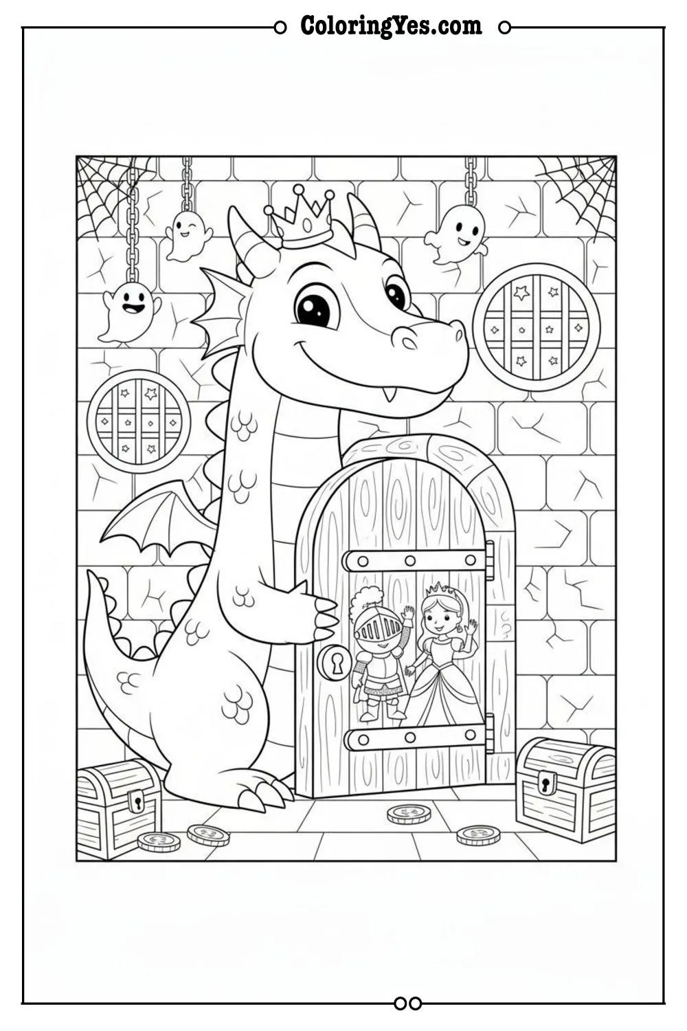 Castles and kingdoms coloring pages-castle dungeon coloring-Coloringyes.com