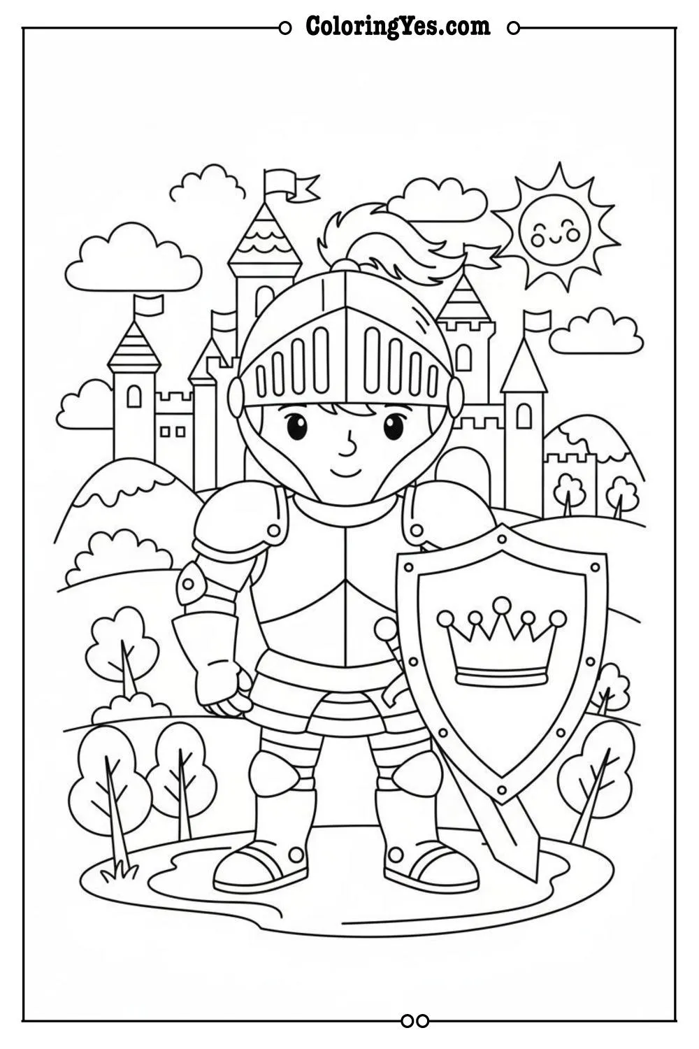 Castles and kingdoms coloring pages-castle knight coloring-Coloringyes.com
