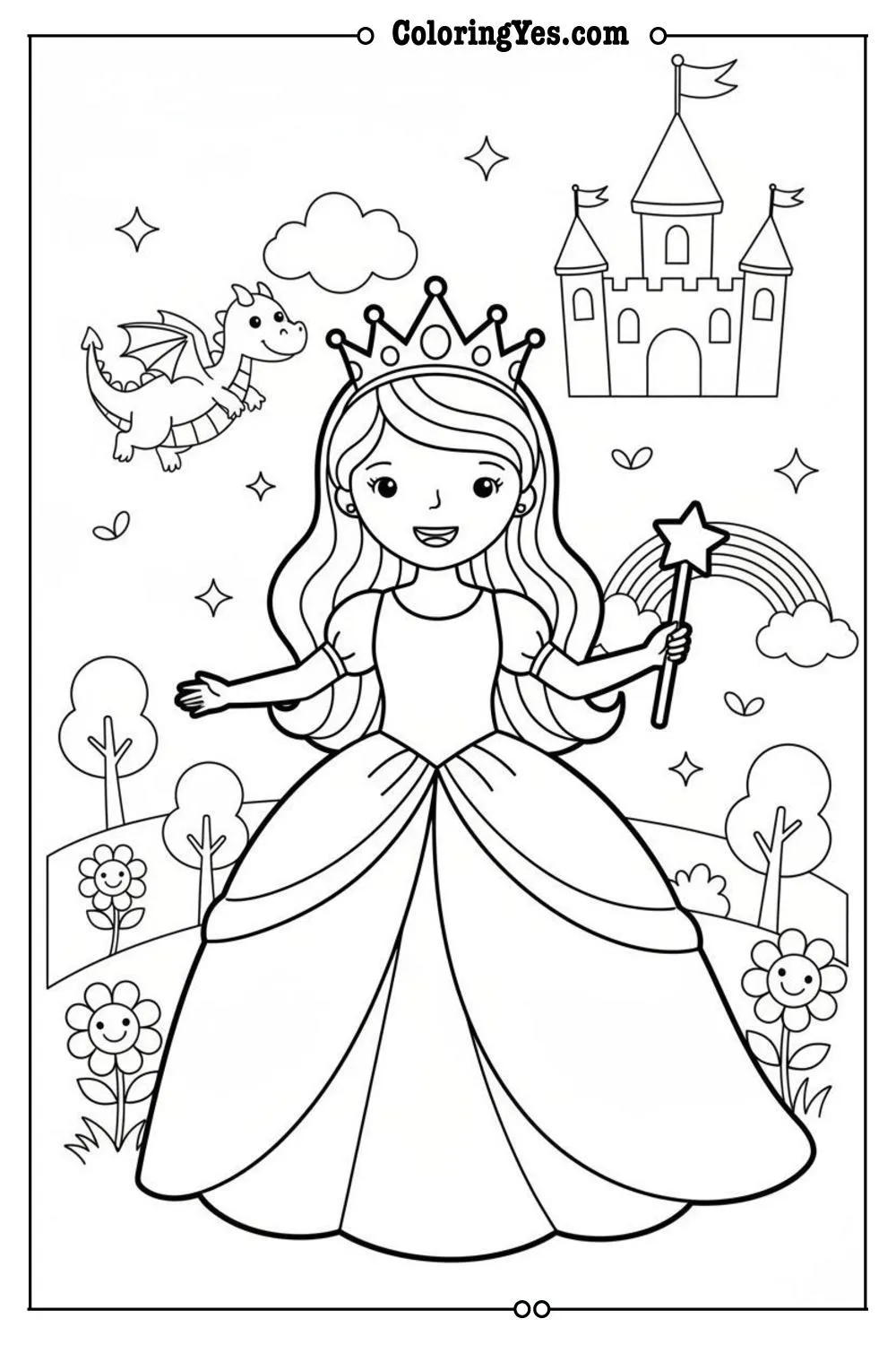 Castles and kingdoms coloring pages-castle princess coloring-Coloringyes.com