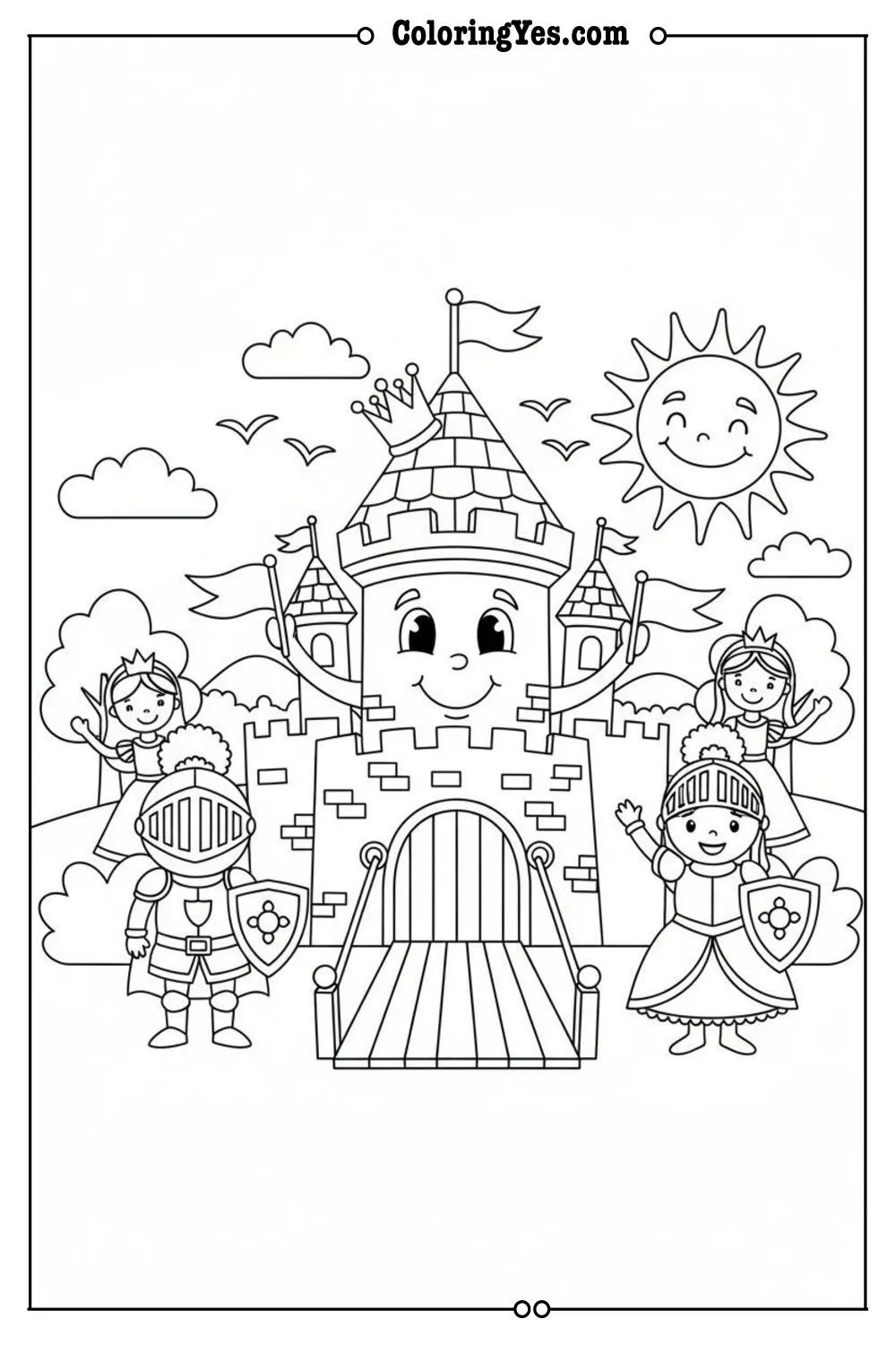 Castles and kingdoms coloring pages-castle royal coloring-Coloringyes.com