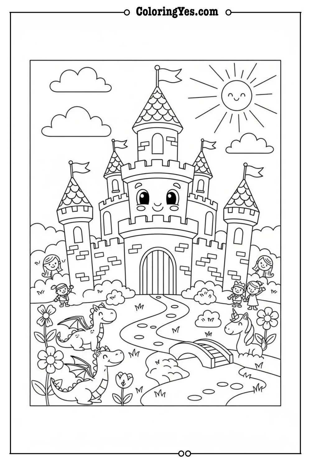 Castles and kingdoms coloring pages-kingdom palace coloring-Coloringyes.com