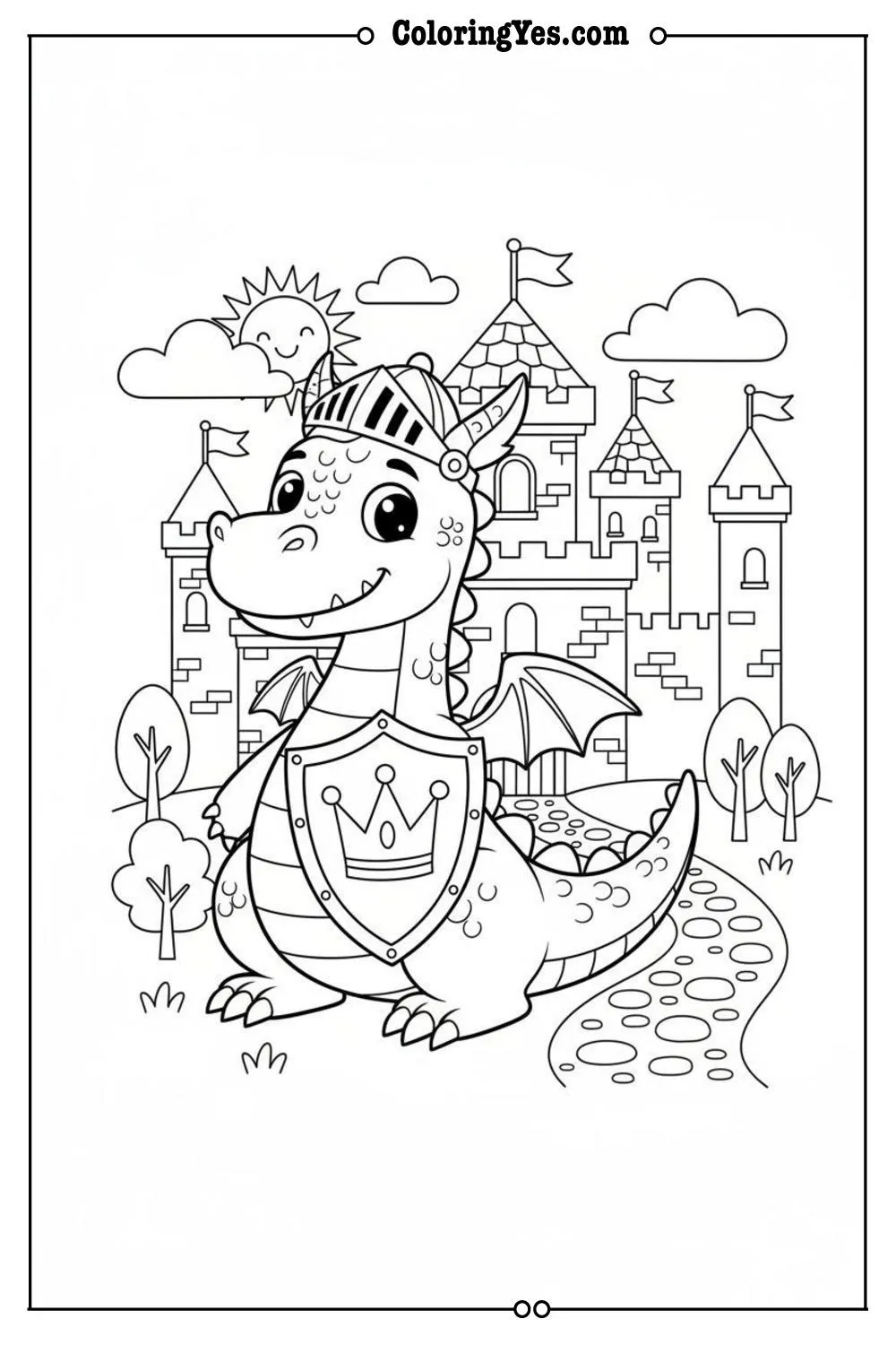 Castles and kingdoms coloring pages-medieval castle coloring-Coloringyes.com