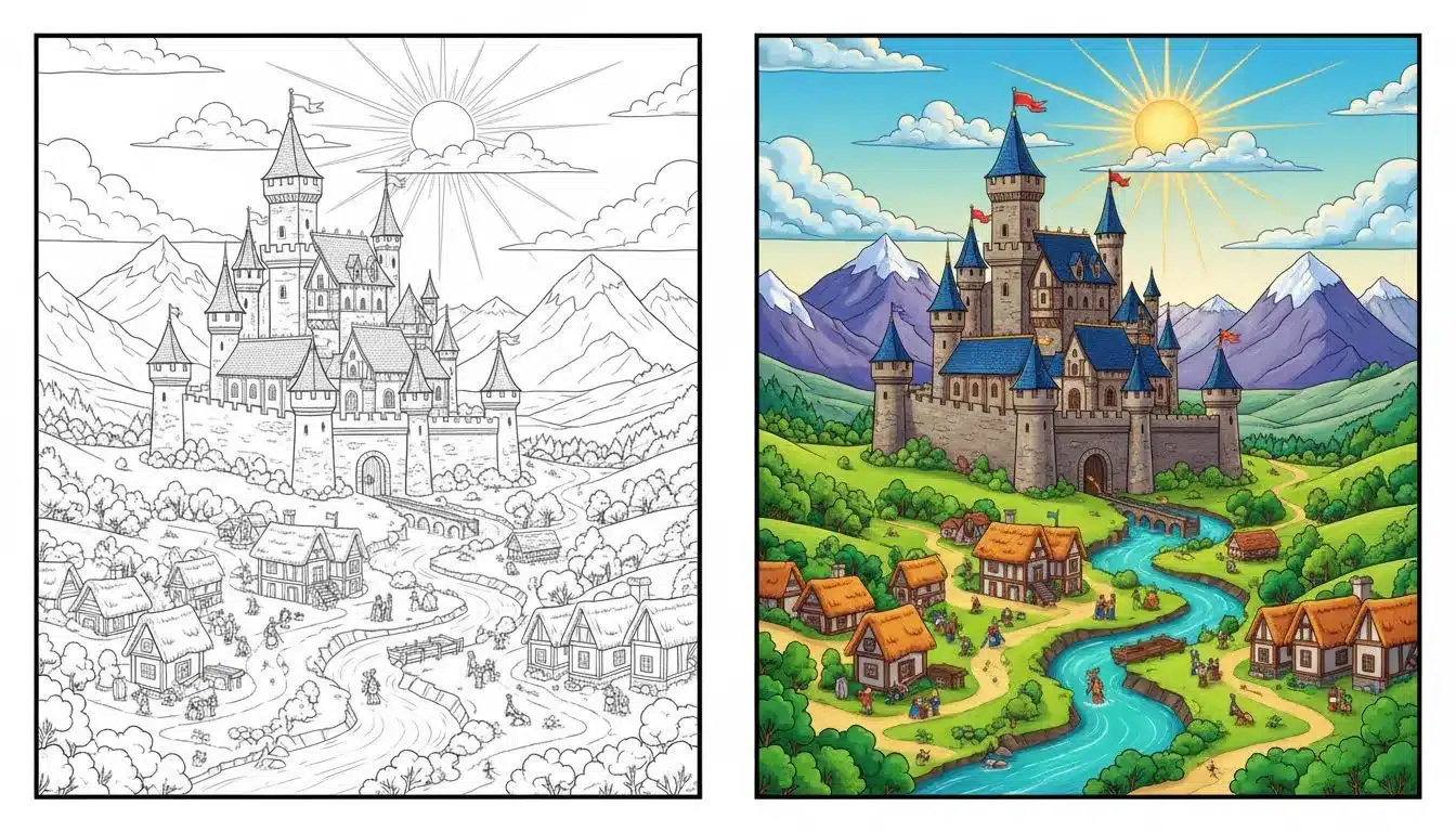 Castles and kingdoms-Coloringyes.com