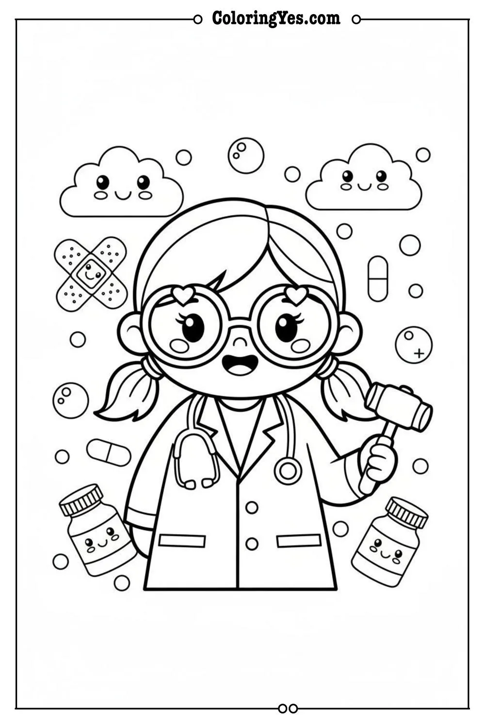 Doctors coloring pages-doctor coat coloring-Coloringyes.com