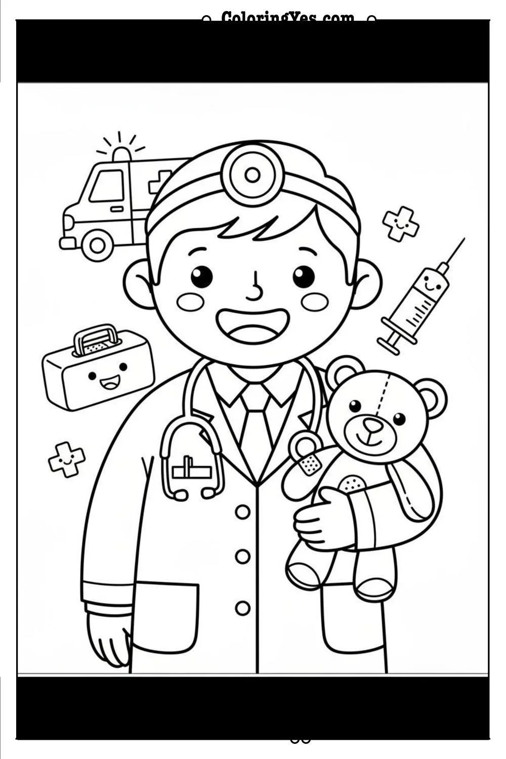 Doctors coloring pages-doctor emergency coloring-Coloringyes.com