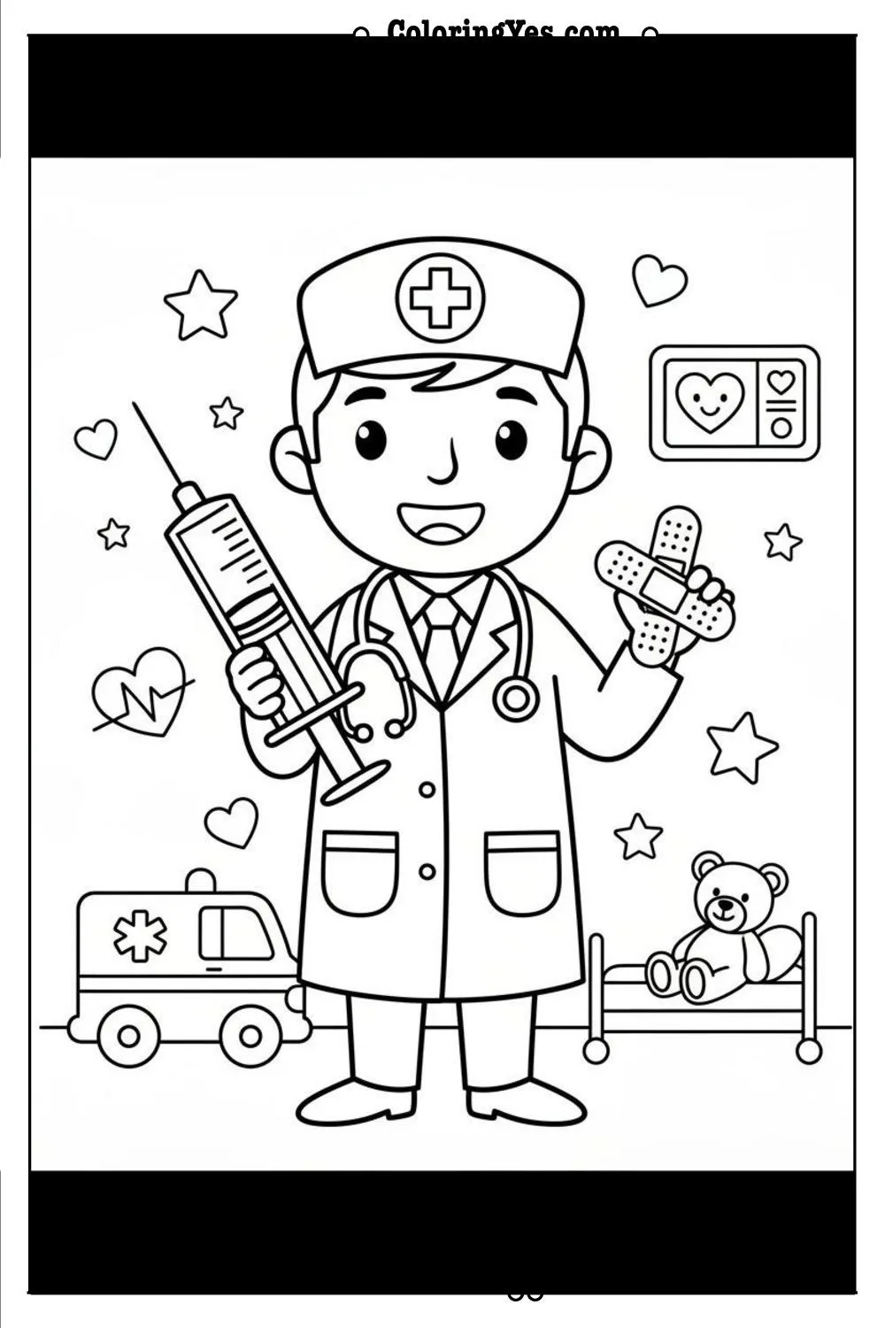 Doctors coloring pages-doctor emergency room coloring-Coloringyes.com