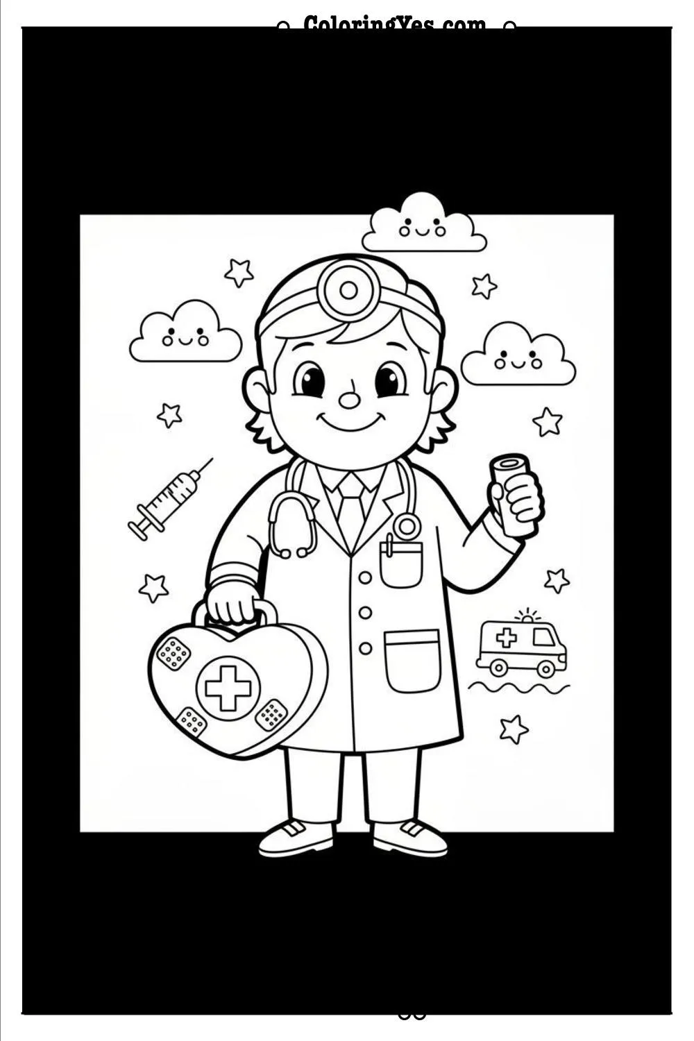 Doctors coloring pages-doctor first aid coloring-Coloringyes.com