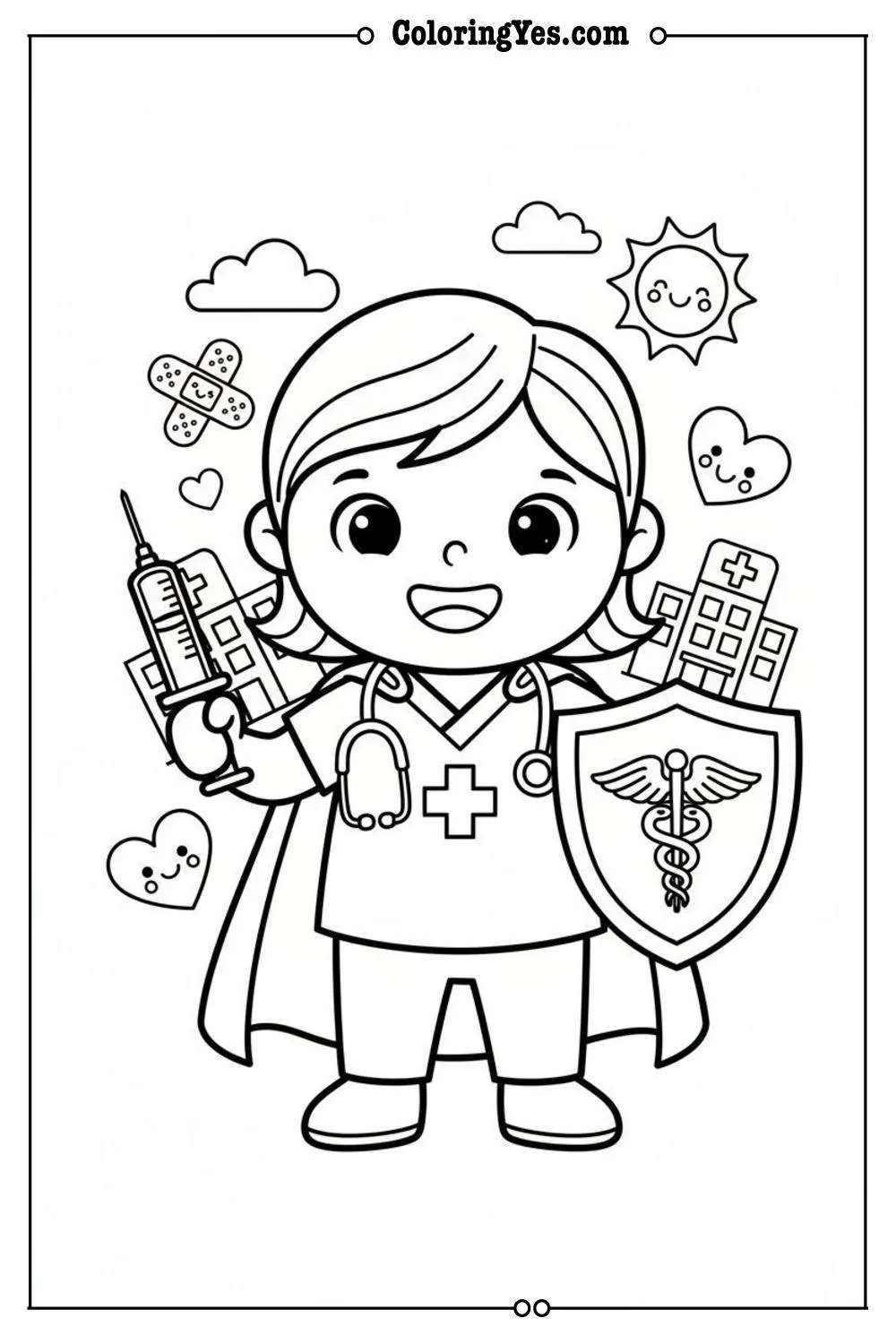 Doctors coloring pages-doctor hero coloring-Coloringyes.com