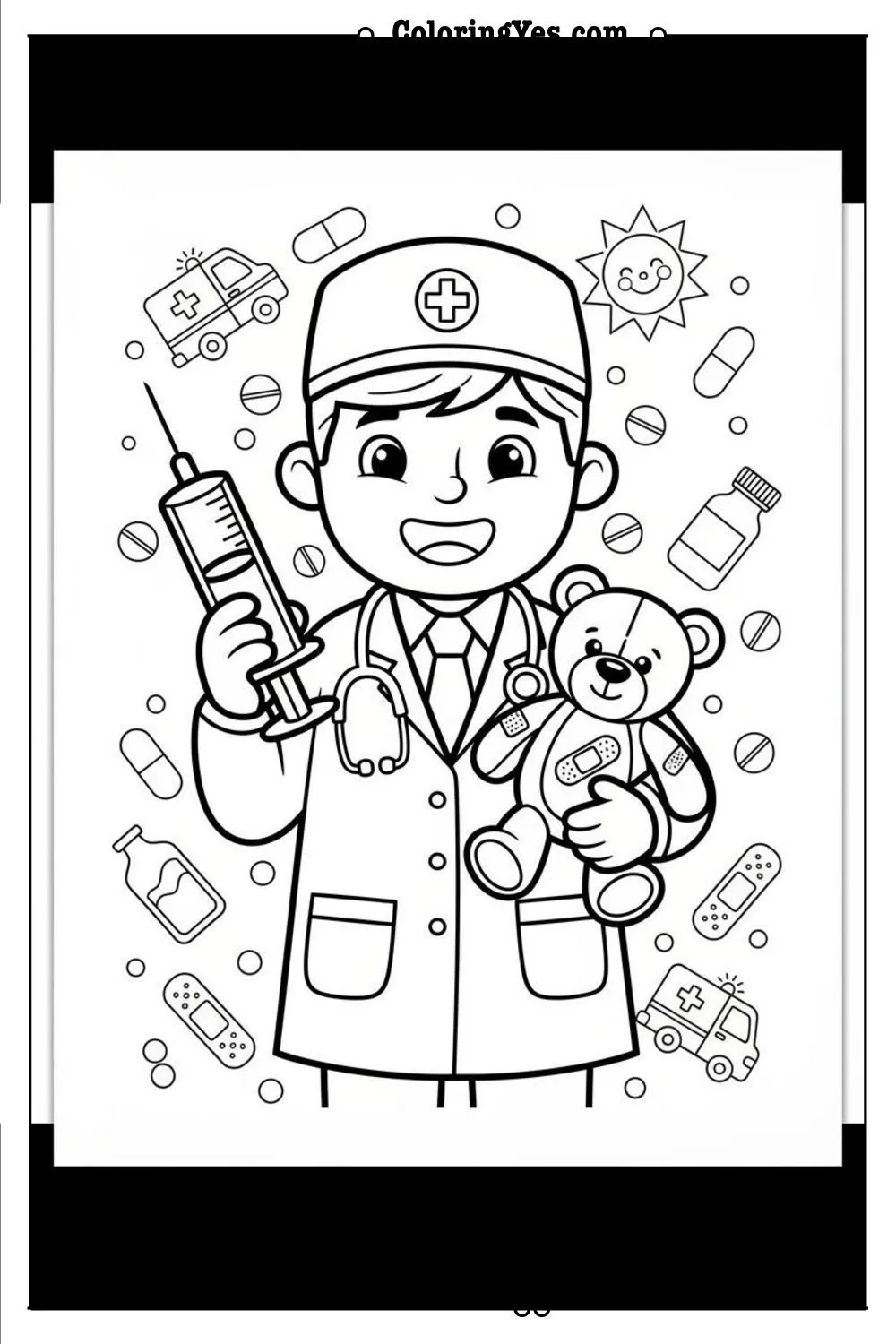 Doctors coloring pages-doctor medicine coloring-Coloringyes.com