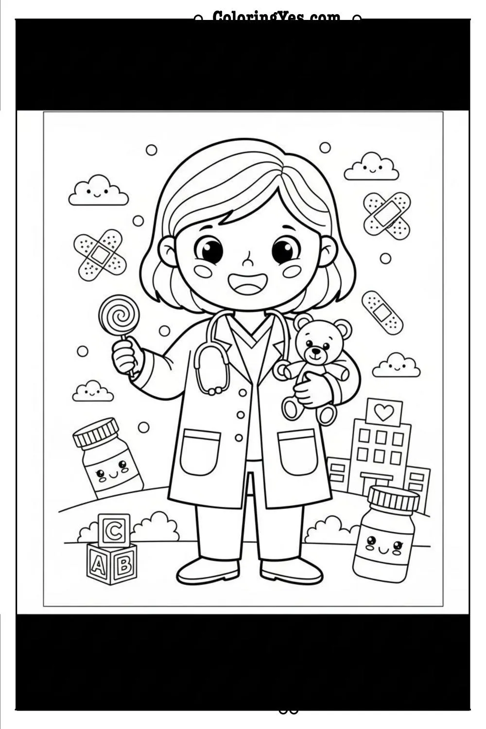 Doctors coloring pages-doctor pediatrician coloring-Coloringyes.com