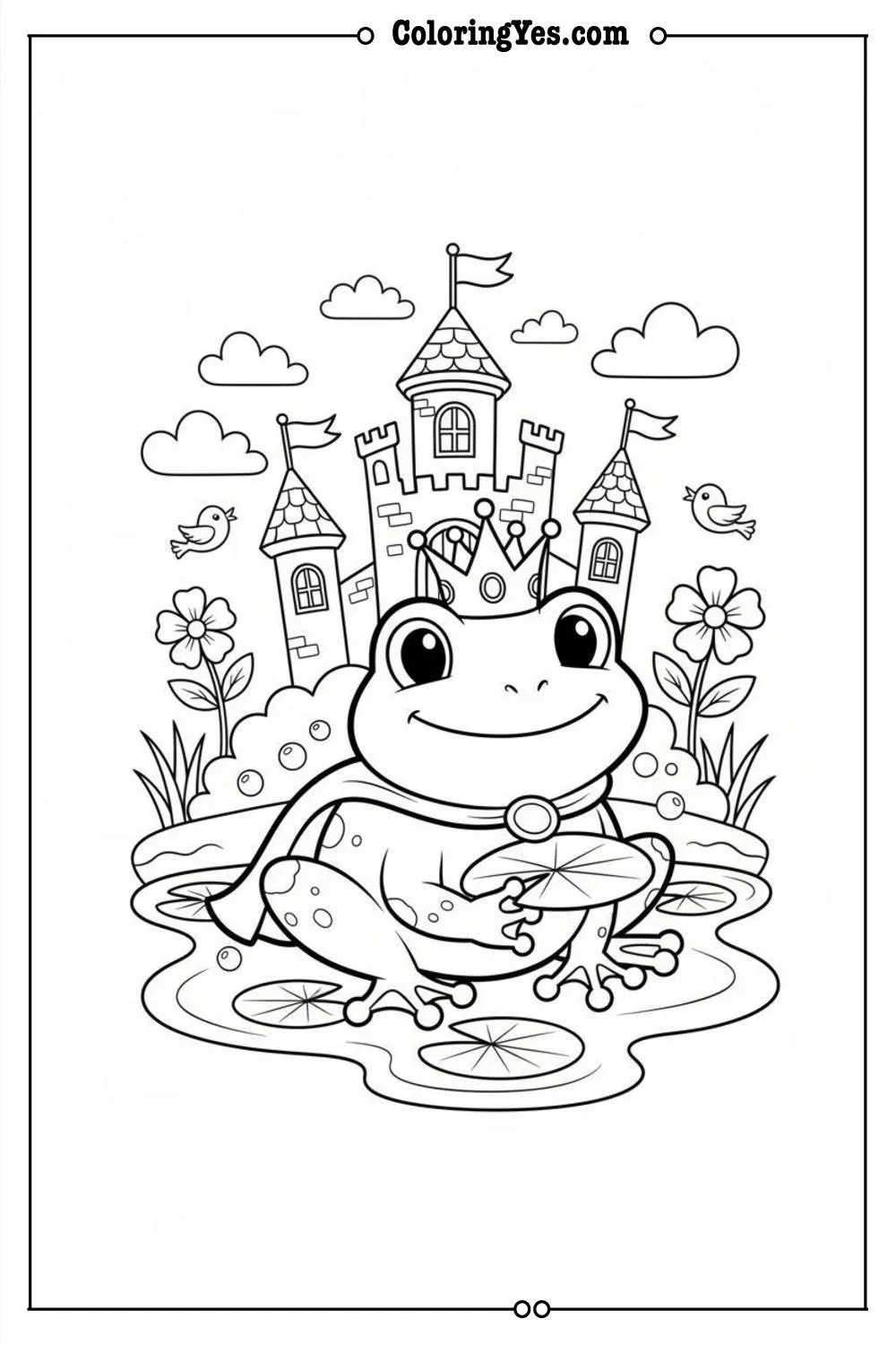 Frog Prince coloring pages-Frog Prince castle coloring-Coloringyes.com
