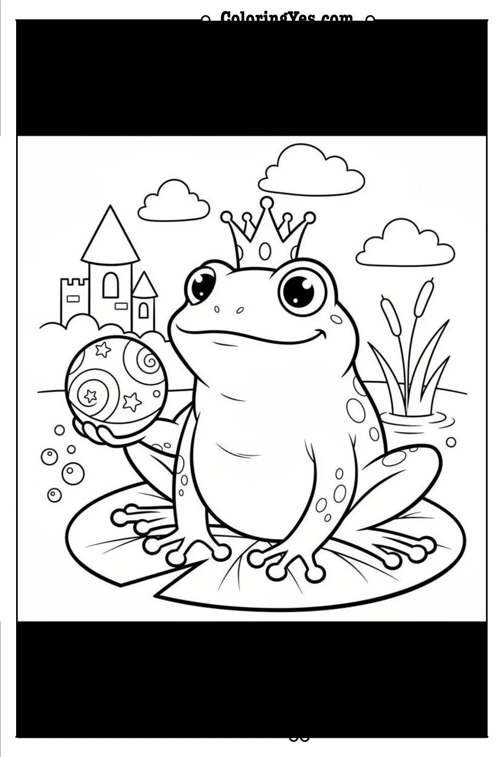 Frog Prince coloring pages-Frog Prince golden ball coloring-Coloringyes.com