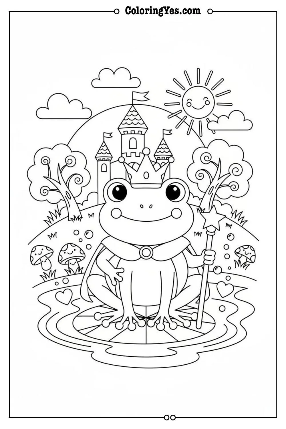 Frog Prince coloring pages-Frog Prince kingdom coloring-Coloringyes.com