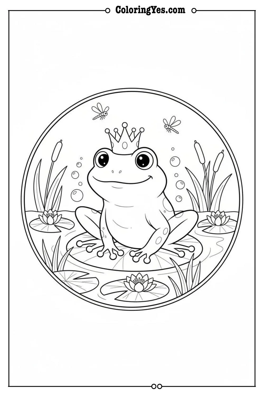 Frog Prince coloring pages-Frog Prince lily pad coloring-Coloringyes.com