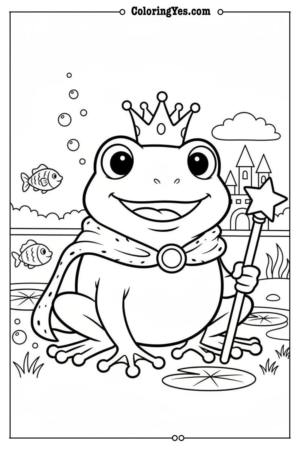 Frog Prince coloring pages-Frog Prince royal coloring-Coloringyes.com